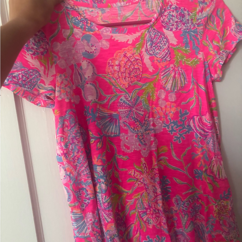 Lilly Pulitzer Pink and Blue Short Sleeve T-Shirt